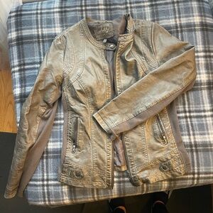 Sebby Gray Leather Jacket